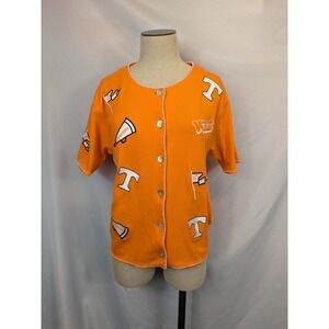 Vintage Collegiate Collection UT Vols Shirt Large Button Tennessee Orange Spirit